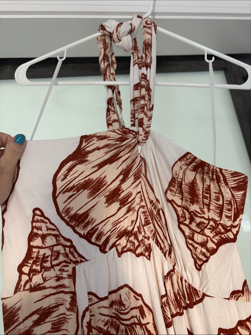 Soma Cream Maxi Dress with Rust Shell Print - Picture 2 of 5